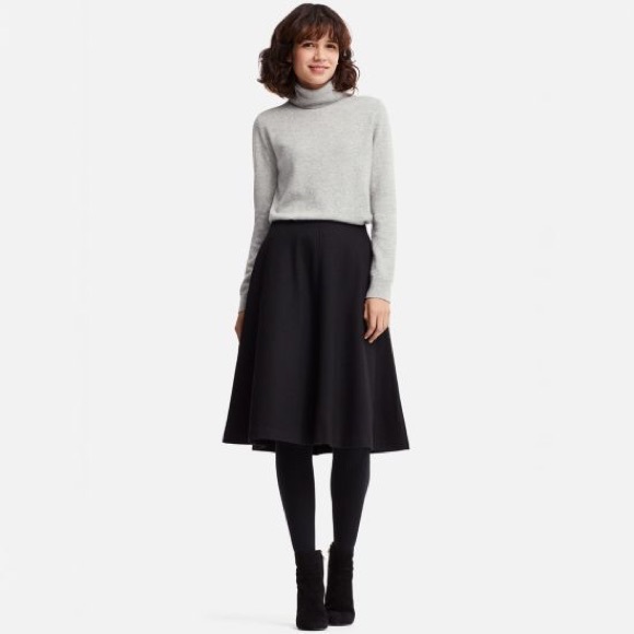 Uniqlo Dresses & Skirts - UNIQLO Black Wool Felt A-Line Skirt Size M
